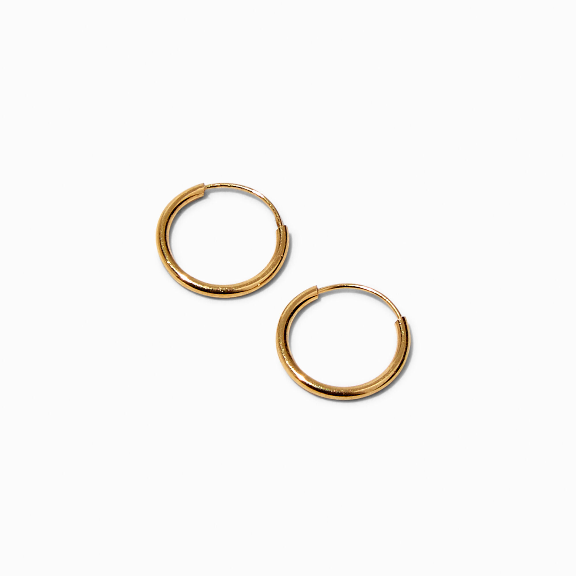 View Claires 18K Plated 10MM Endless Hoop Earrings Gold information