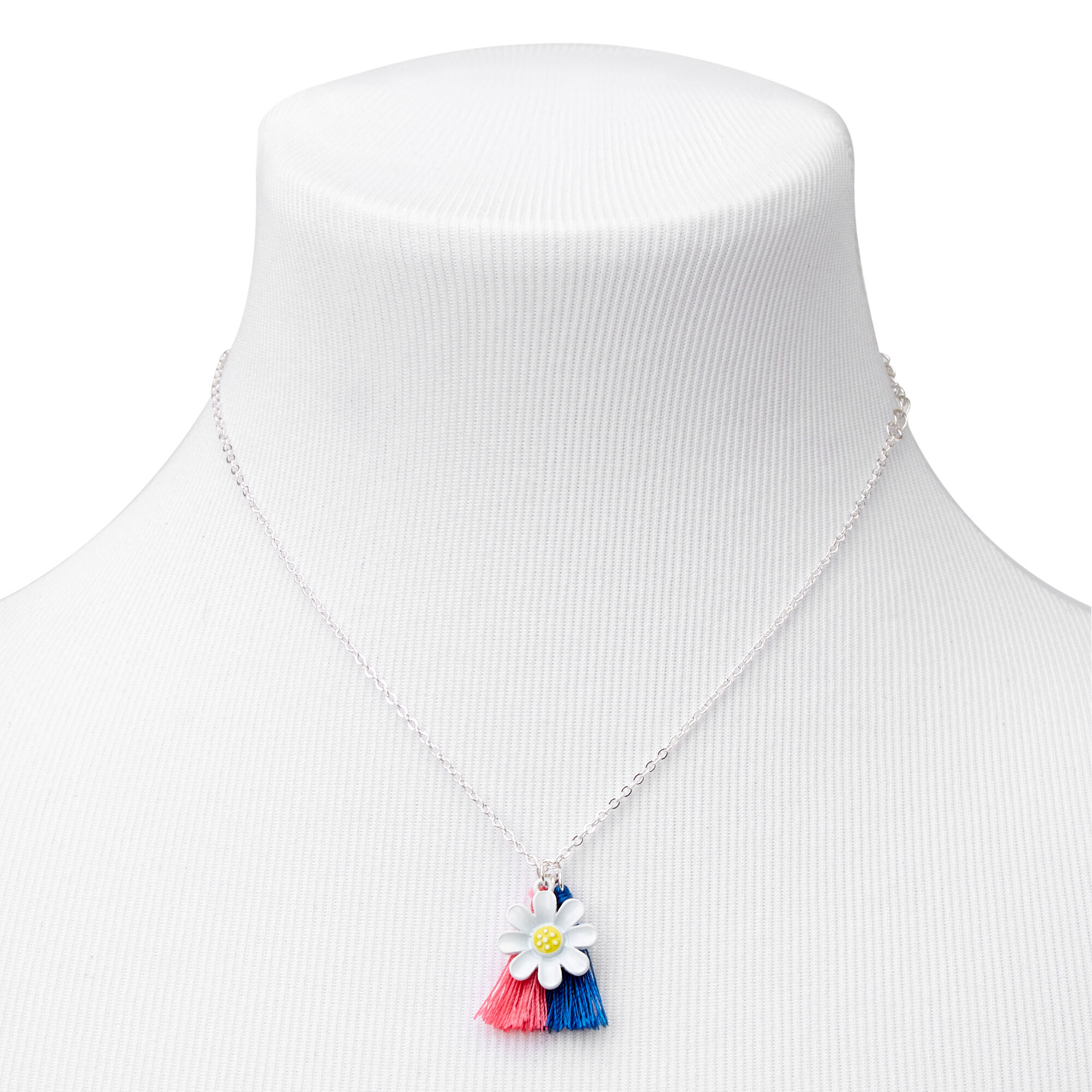 Claire's Club Coral & Navy Daisy Tassel Jewelry Set - 3 Pack,