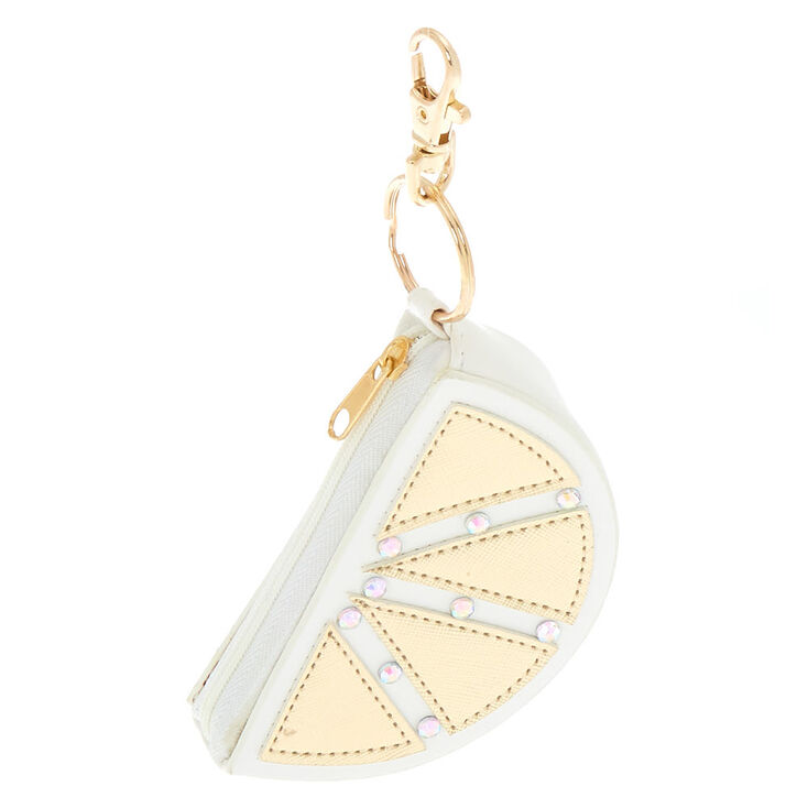 Lemon Coin Purse Keychain - White,