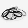 Black, Gray, &amp; White Rolled Hair Ties - 10 Pack,