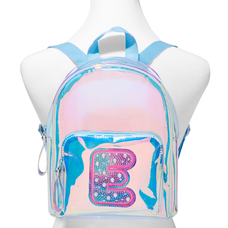 Holographic Initial Mini Backpack - E,