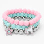 Claire&#39;s Club Unicorn Star Matte Beaded Stretch Bracelets - 3 Pack,