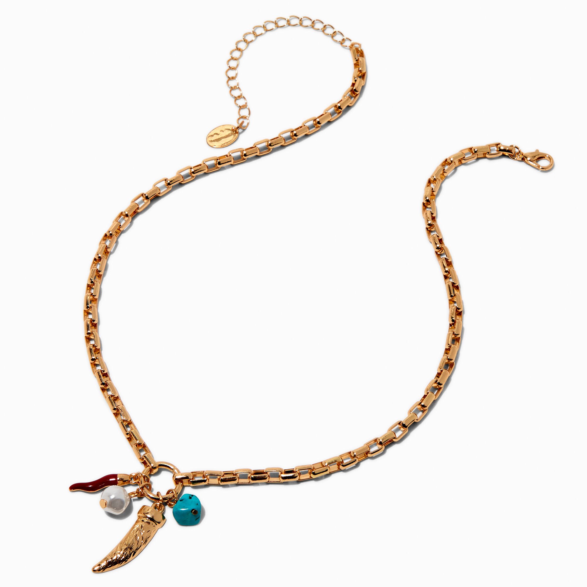 Gold-tone Cowgirl Toggle Charm Pendant Necklace,