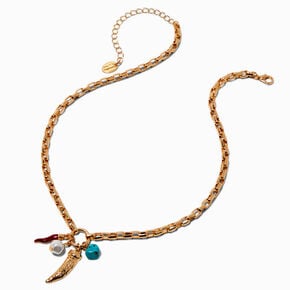 Gold-tone Cowgirl Toggle Charm Pendant Necklace,