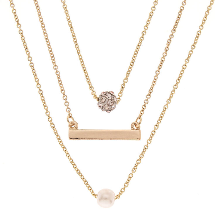 Gold Charm Pendant Necklaces 3 Pack Claire S Gold Charm Pendant Necklaces 3 Pack