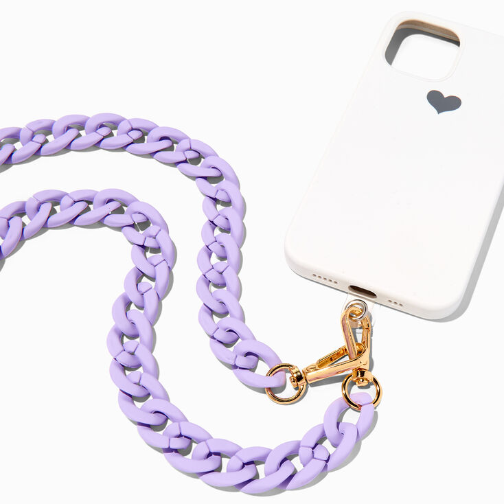 Chunky Purple Chain Crossbody Phone Strap