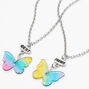 Best Friends Glitter Butterfly Pendant Necklaces - 2 Pack,