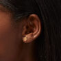 Clous d&#39;oreilles feuille strass en titane couleur dor&eacute;e - Collection C Luxe,