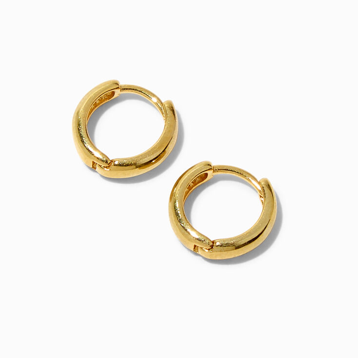 C LUXE by Claire&#39;s 18k Yellow Gold Plated 8MM Clicker Hoop Earrings,