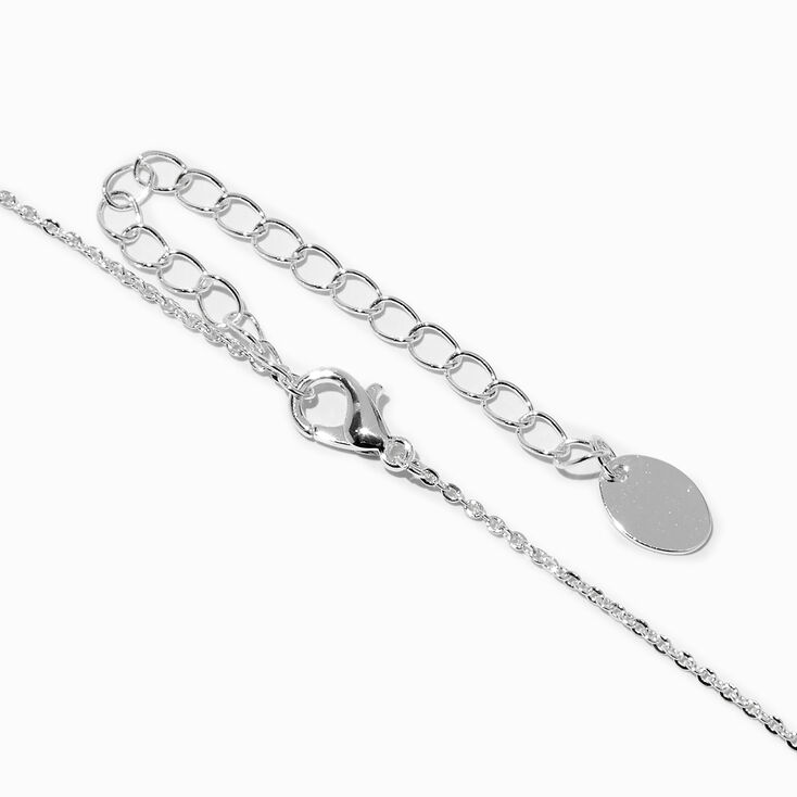 Silver-tone Crystal Bow Pendant Necklace,