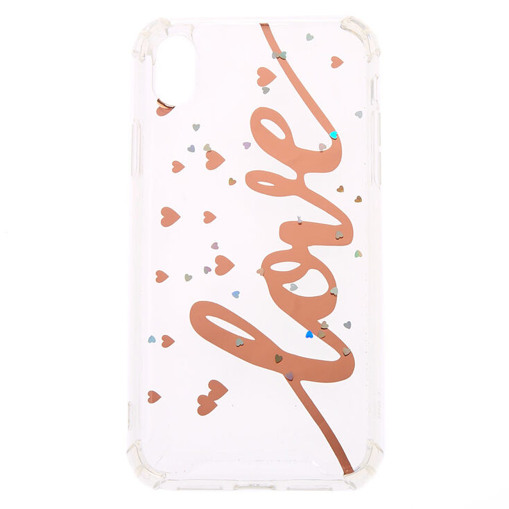 Rose Gold Love Protective Phone Case - Fits iPhone XR,
