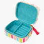 Radiate Positivity Rainbow Print Travel Jewelry Holder - White,