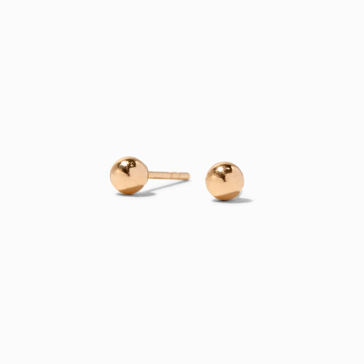Solid Gold Stud Earrings, 14K Gold Studs