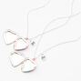 Best Friends Rainbow Ombre Striped Heart Pendant Necklaces - 2 Pack,