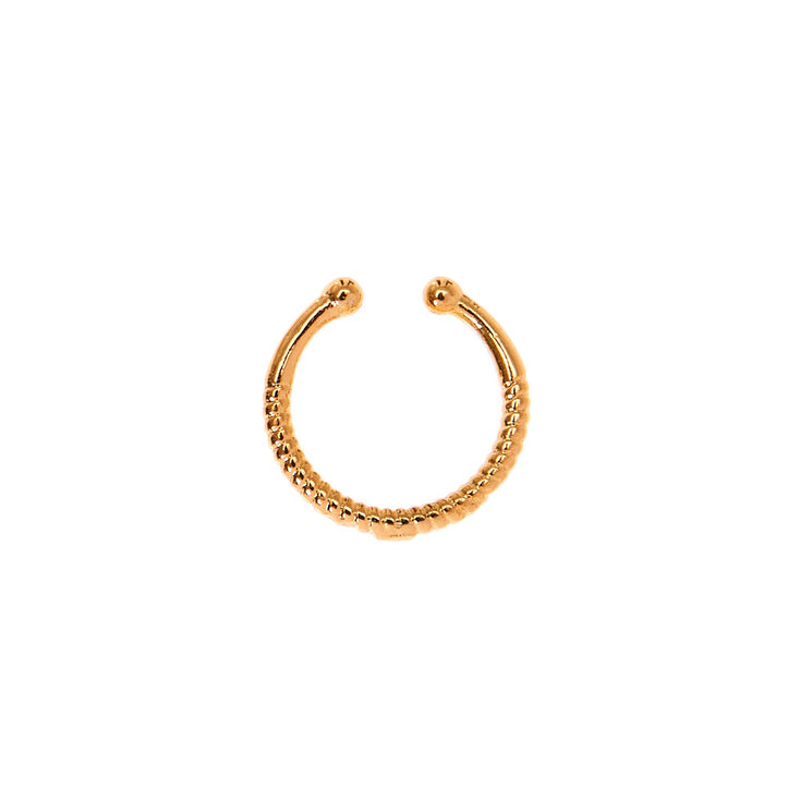 Gold-tone Spring Faux Hoop Nose Ring,