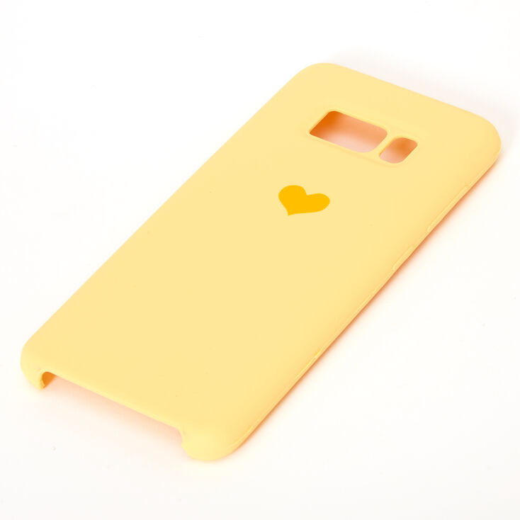 Coque de portable jaune avec c&oelig;ur - Compatible avec Samsung Galaxy S8,