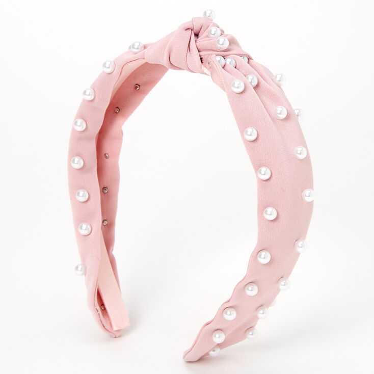 Pearl Knotted Headband - Blush Pink,