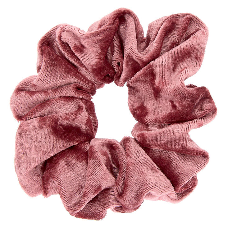 Medium Velvet Hair Scrunchie - Mauve Pink,