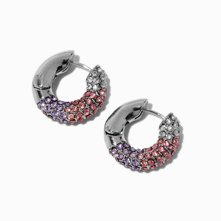 Cr&eacute;oles couleur argent&eacute;e avec d&eacute;grad&eacute; rose et violet,