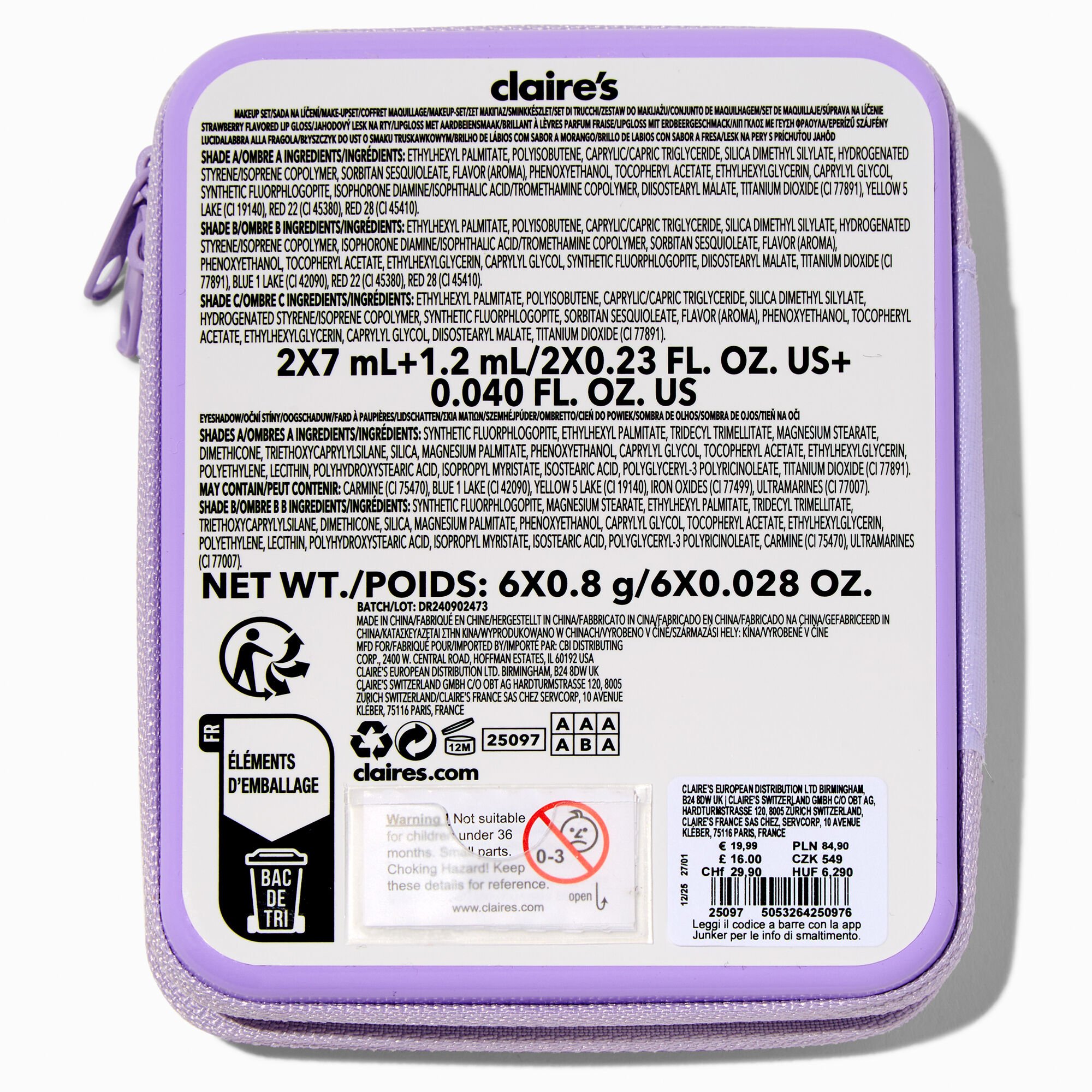 Y2K Unicorn Purple Makeup Tin,
