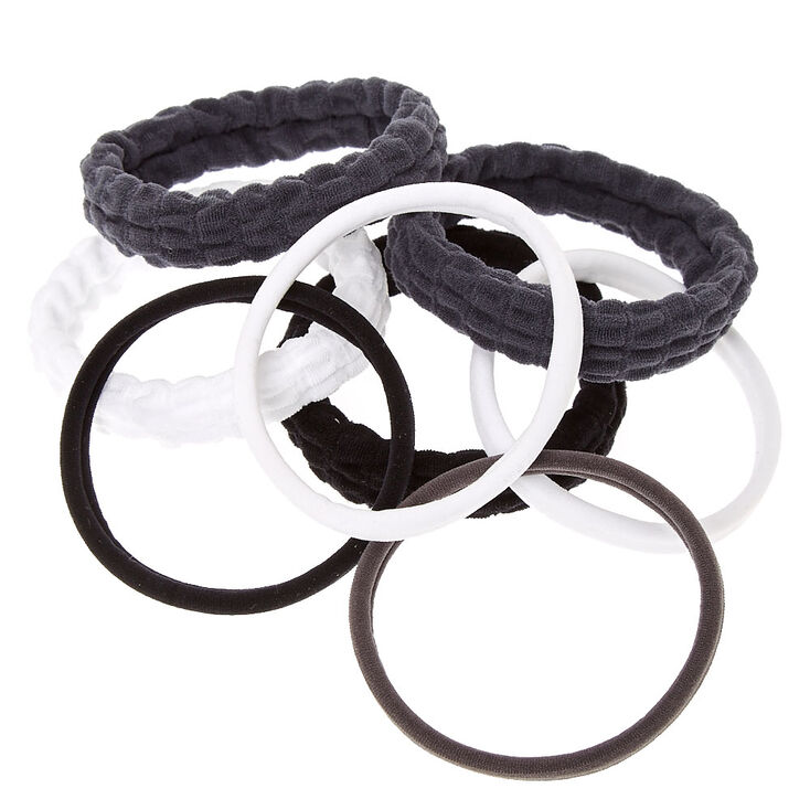 Grey Scale Mixed Hair Ties- 8 Pack,