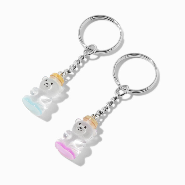 Porte-cl&eacute;s phosphorescents ours et miel Best Friends - Lot de 5,