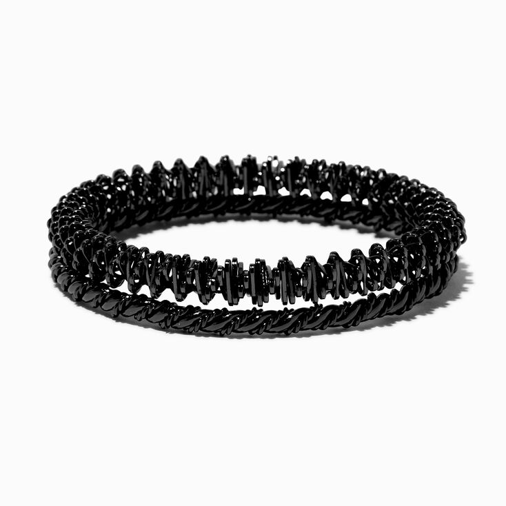 Hematite Bangle Stretch Bracelets - 2 Pack,