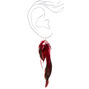 7&quot; Festival Feather Drop Earrings - Red,