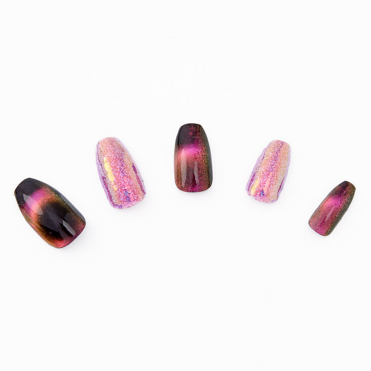 3d Cat Eye Sunset Stiletto Faux Nail Set Pink 24 Pack Claire S
