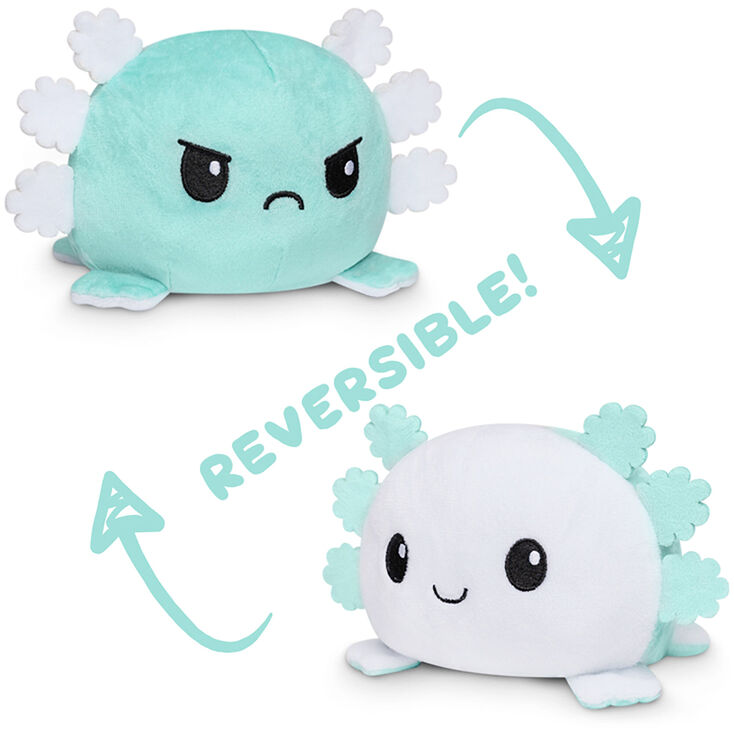 TeeTurtle&trade; Reversible Plushmates White &amp; Teal Axolotl,