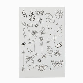 Black &amp; White Icon Temporary Tattoos,