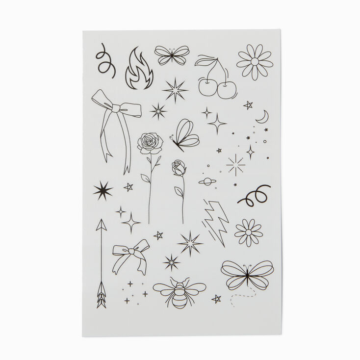 Black &amp; White Icon Temporary Tattoos,