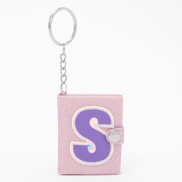 Glitter Initial Mini Diary Keychain - S,