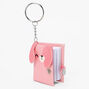 Coral Puppy Glitter Diary Keychain,