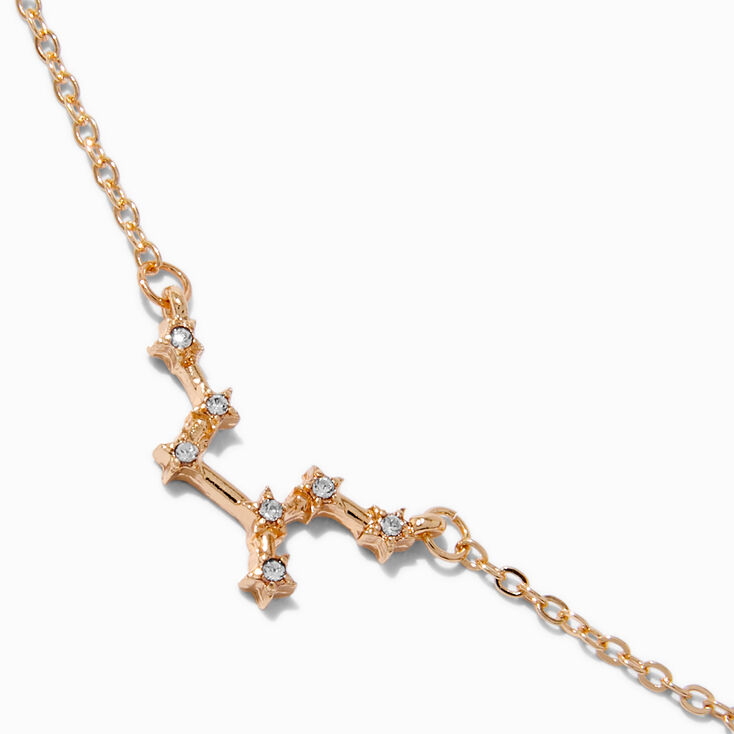 Gold-tone Zodiac Constellation Pendant Necklace - Virgo,