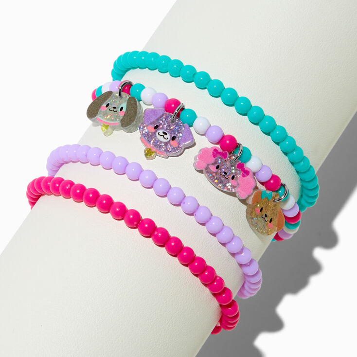 Claire&#39;s Club Dogs Seed Bead Stretch Bracelets - 4 Pack,