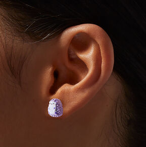 Purple Hedgehog Stud Earrings,