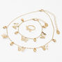 Claire&#39;s Club Gold Heart Butterfly Jewelry Set - 3 Pack,