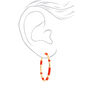 Gold 50MM Threaded Hoop Earrings - Orange,