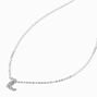Silver Cursive Lowercase Initial Pendant Necklace - L,