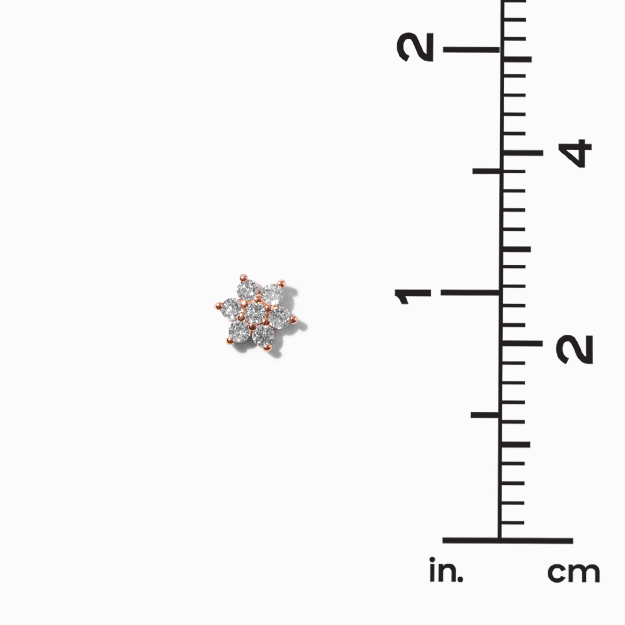 C LUXE by Claire's 18k Rose Gold Plated Cubic Zirconia Flower Stud Earrings,