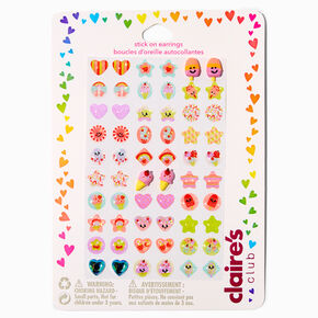Claire&#39;s Club Summer Stick On Earrings - 30 Pack,