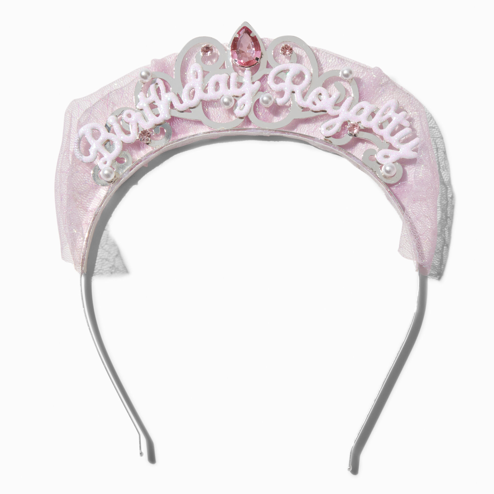 View Claires Birthday Royalty Glitter Tulle Headband Pink information