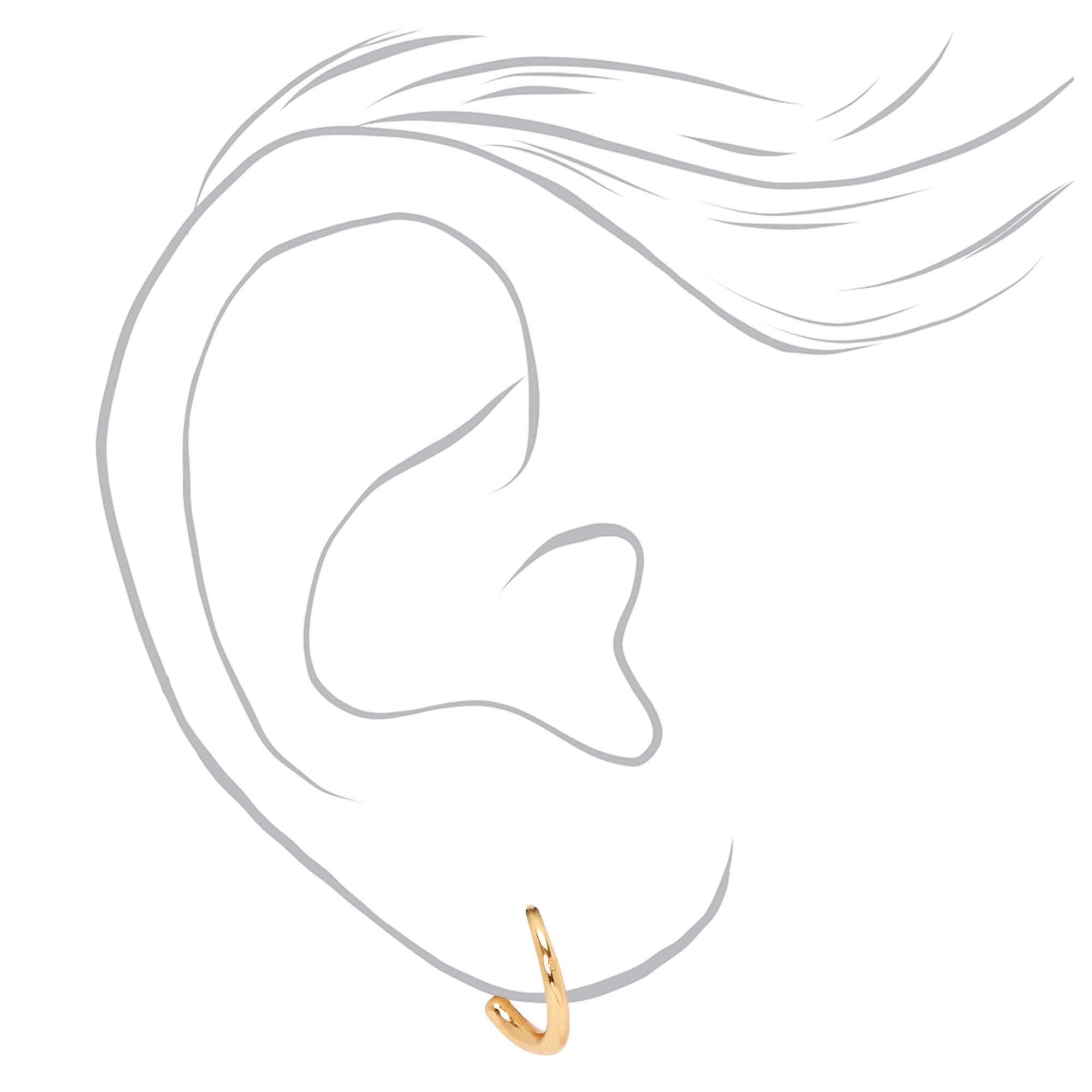 Gold Swirl 10MM Pull Through Hoop Earrings,