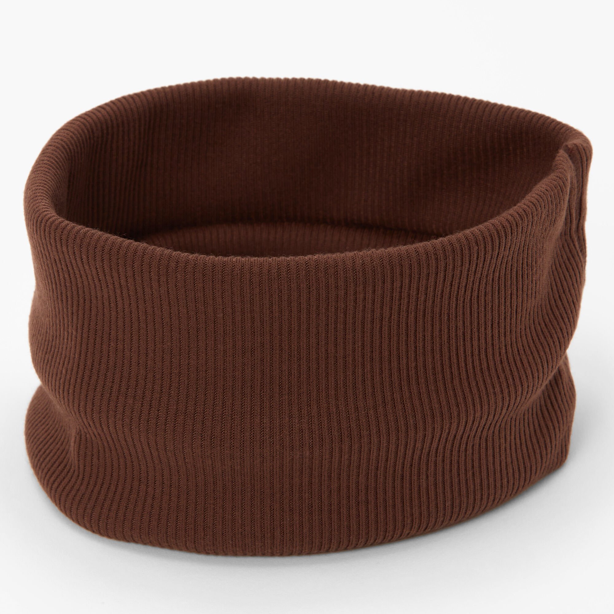 View Claires Flat Ribbed Headwrap Brown information
