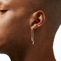 Silver-tone 2&quot; Double Bar Front &amp; Back Drop Earrings,