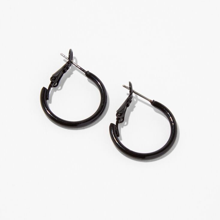 Black 20MM Tube Hoop Earrings,