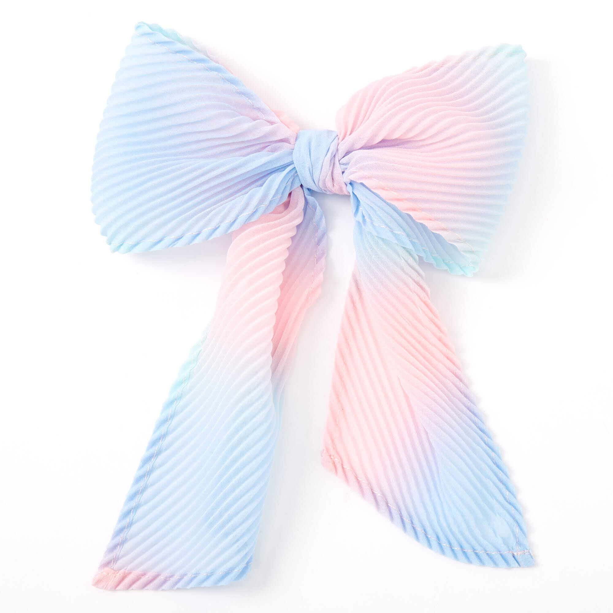Ombre Pastel Pleated Hair Bow Clip,