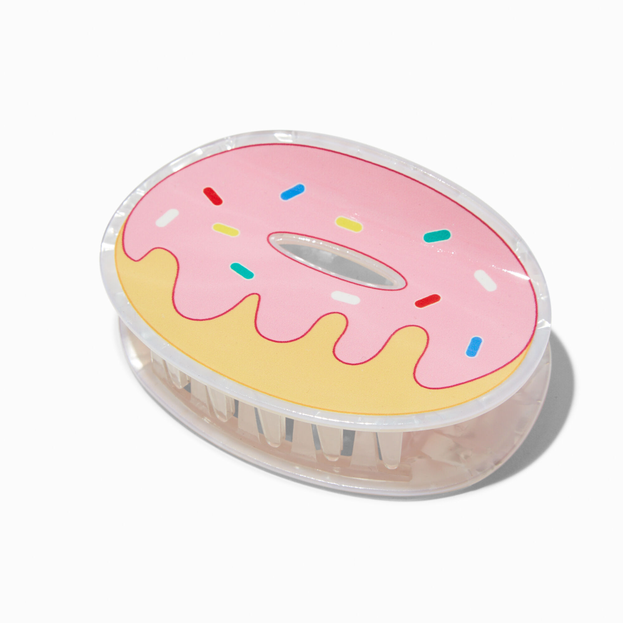View Claires Frosted Donut Hair Claw Pink information