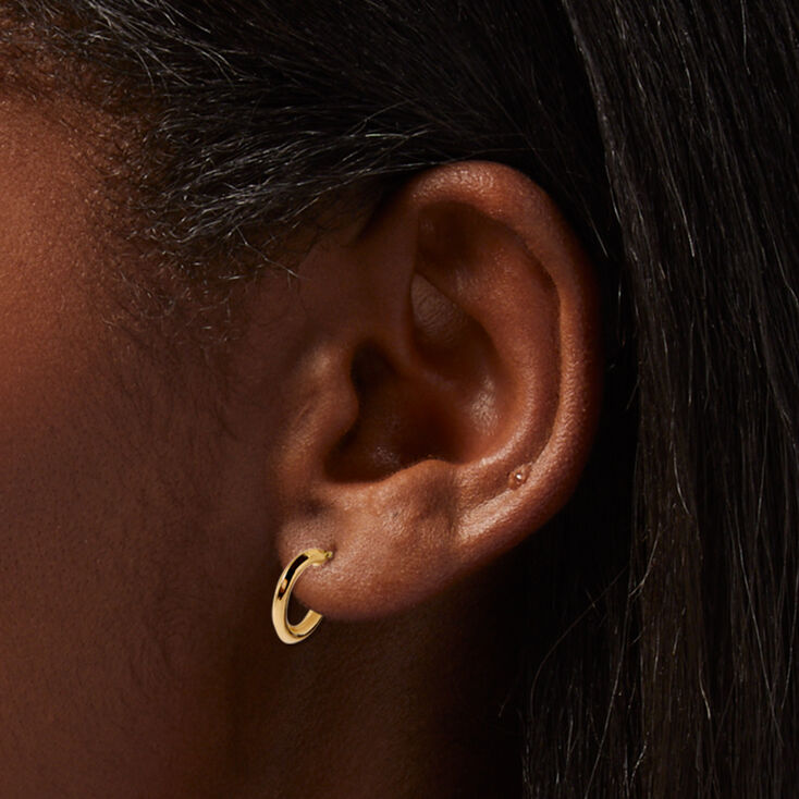 C LUXE by Claire&#39;s 14k Yellow Gold 12MM Hoop Earrings,